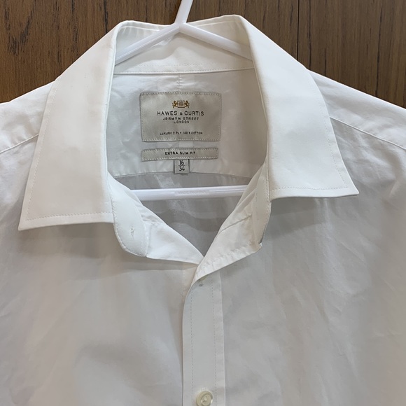 HAWES & CURTIS London Men’s White Luxury Cotton French Cuff Extra Slim Fit Shirt - Picture 3 of 6